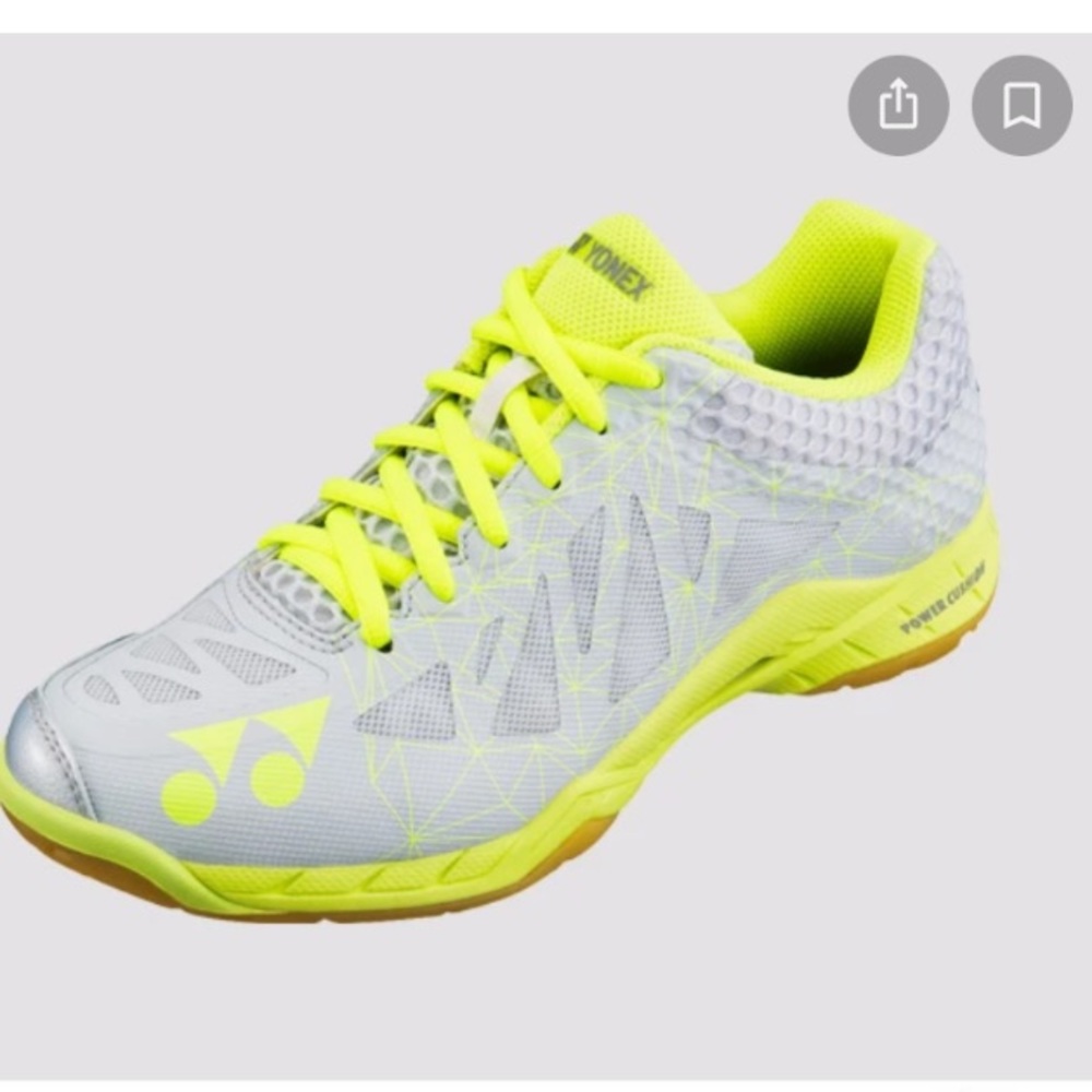 Yonex Women's Athletic Shoe in Silver and Neon Yellow
